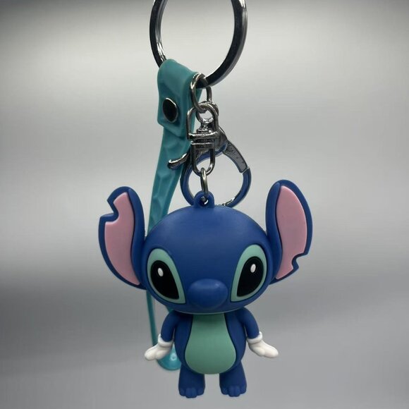 Disney Stitch Character Keychain, 4 Inch Blue Figure with Teal Strap - Picture 2 of 4